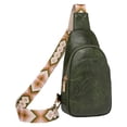 thumbnail image 2 of ibiyuan Crossbody Sling Backpack Sling Bag Retro Large Capacity Zipper Messenger Bag for Women, Fashion Solid Pattern Practical Daily Shoulder Crossbody Bag, 2 of 6