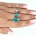 thumbnail image 5 of Copper Blue Turquoise Women Jewelry 925 Sterling Silver Pendant, 5 of 8