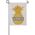 thumbnail image 2 of Pineapple Garden Flag Yellow Welcome Quote, House Yard Flag, Garden Yard Decorations,Home Decorative Outdoor Double Sided Burlap Garden Flag 12.5"x18", 2 of 2
