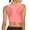 Pink, variant on Women's Longline Sports Bra High Impact Yoga Tops Built In Bra Crop Top Sports Bra Wireless Racerback Bra T-Shirt Bras Pink