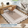 thumbnail image 4 of Garvee 10'x13' Modern Border Neutral Area Rug Living Room Rug, Washable Rug with Non Slip Backing Soft Low Pile Indoor Carpet for Bedroom Dining Room, Brown, 4 of 8