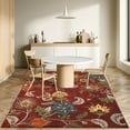 thumbnail image 2 of HOMERRY Area Rug 8' x 10' Rugs for Living Room Modern Floral Non-Slip Washable Accent Carpet Red, 2 of 5