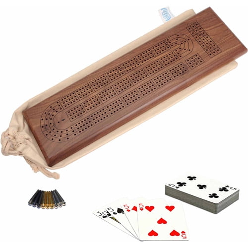 Deluxe Cribbage Set Solid Walnut Wood