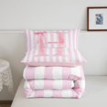 thumbnail image 5 of Manfei Pink Personalized Initial H Twin Comforter Sets,Abstract Geometric Stripes Bedding Set,Pink Reversible,2pcs,1 Comforter and 1 Pillowcase, 5 of 7