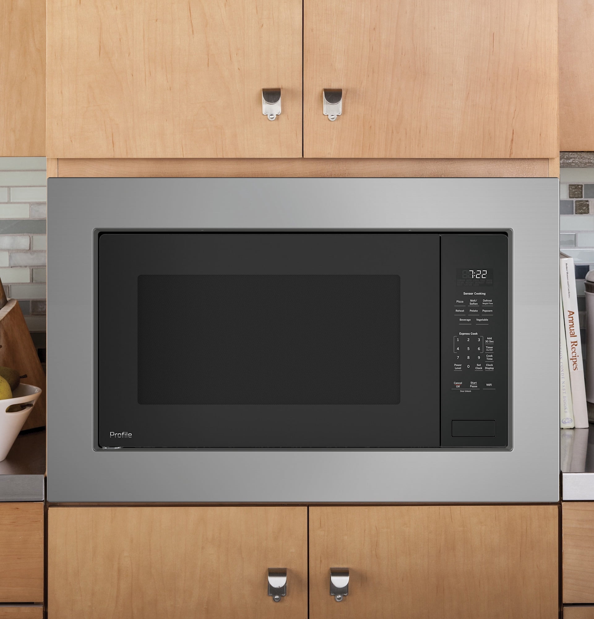 Ge Profile PCWK22U1WBB 25" Wide 2.2 Cu. Ft. 1100 Watt Built In Microwave - Black