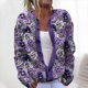 thumbnail image 1 of Cárdigan de punto con estampado informal para mujer, chaqueta con botones, abrigo para mujer, 1 of 3