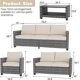 thumbnail image 2 of 7Pcs Outdoor Dining Set,Patio Sectional Sofa Conversation Set All Weather Wicker Rattan Couch Dining Table & Chair with Ottoman (7 Seat Gray/Beige), 2 of 7