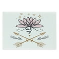thumbnail image 1 of Bohemian Cutting Board, Sketchy Drawn Image of Lotus Flower with Arrows Harmony Art, Decorative Tempered Glass Cutting and Serving Board, in 3 Sizes, by Ambesonne, 1 of 2