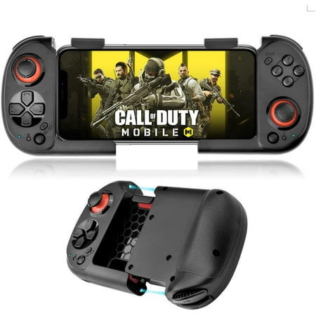 Wireless Gaming Controller for iPhone/iOS/Android with Magnetic Storage Pocket Size Portable Bluetooth Gamepad Joystick for iPhone 15/14/13/Samsung Galaxy 22/21/20/Call of Duty Mobile/Genshin