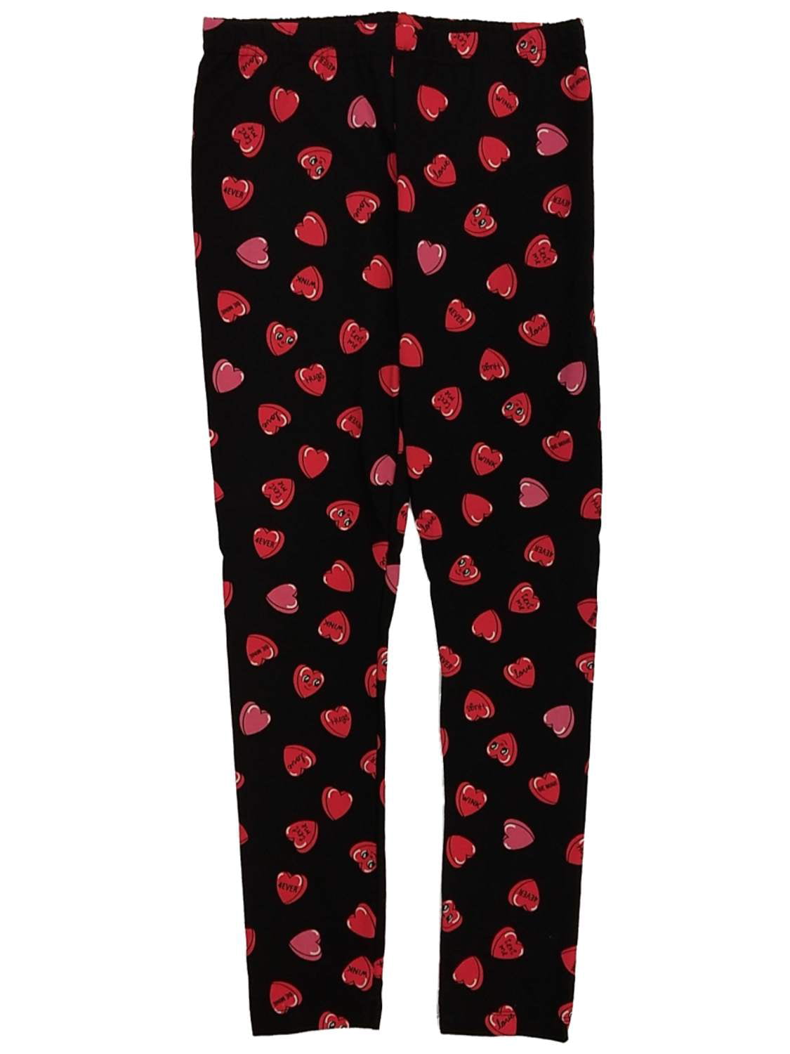 Valentine - Girls Black & Red Conversation Heart Leggings Valentines ...