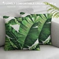 thumbnail image 3 of Nawypu Tropical Palm Leaves Throw Pillow Covers Summer Green Banana Leaf Pillow Covers Modern Outdoor Tropical Pillowcase Square Cushion Cover for Bedroom Sofa Couch Home Decor, 3 of 5