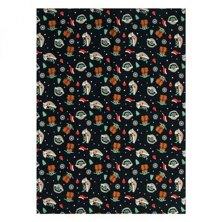 Star Wars 819391 The Mandalorian Repeating Grogu Holiday Tea Towel