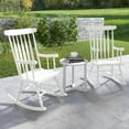 thumbnail image 4 of Costway Solid Wood Rocking Chair Porch Rocker Indoor Outdoor Seat Glossy Finish White, 4 of 7