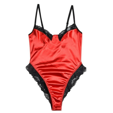 

GWAABD Women Lingerie Underwear Pajamas Jumpsuit Lace Women S-XL Teddy Bodysuit