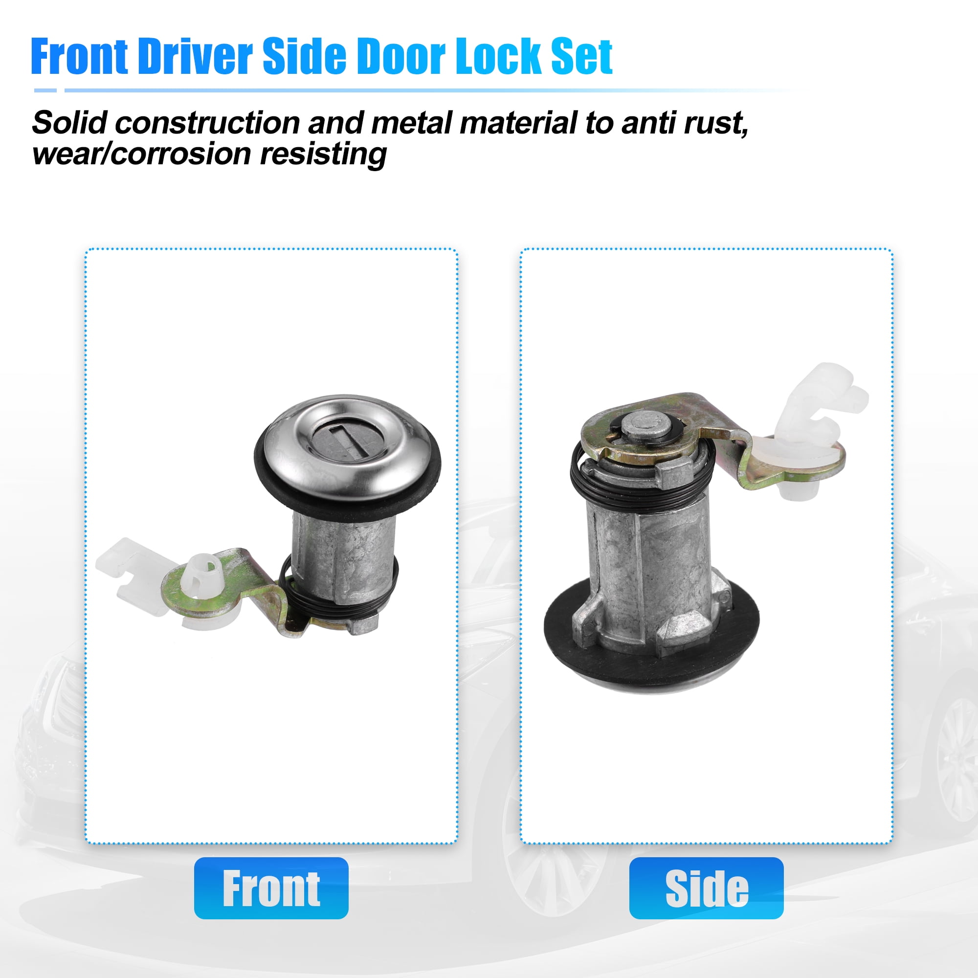 Unique Bargains Left Right Door Lock Cylinder 2 Keys for Nissan Pickup D21 1984-1998