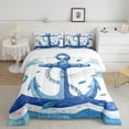 thumbnail image 2 of Erosebridal Retro Anchor Comforter Sets Queen Size,Abstract Stripes Bedding Queen Comforter Set,Teens Room Decorative,Reversible,Breathable,3-Piece, 2 of 7