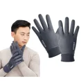 thumbnail image 2 of MANJIAMEI Men Cycling Gloves, Gripped Thermal Gloves Fashion Touch Screen Gloves Waterproof Winter Gloves Adjustable Full Finger Sports Gloves for Cycling Driving Camping Hiking Fishing, Grey, 2 of 6