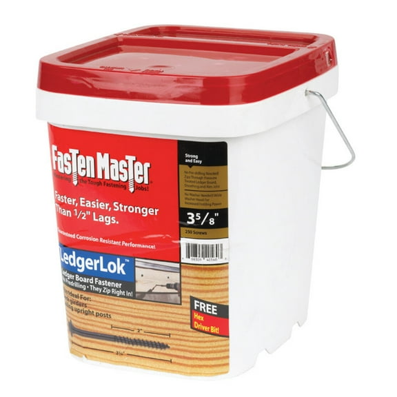 FastenMaster LedgerLOK 3-5/8 in. L Hex Washer Head Gray Steel Deck Ledger Screws 250 per box