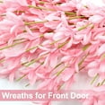 thumbnail image 3 of 26" Spring Wreath for Front Door, Easter Valentines Wild Floral Summer Wreaths, Mantel Porch Wall Wedding Living Room Home All Season Decor (Pink-x), 3 of 16