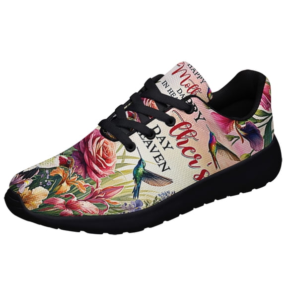 Happy Mother's Day In Heaven Hummingbirds Shoes Sneakers for Women Men Black Size 3.5