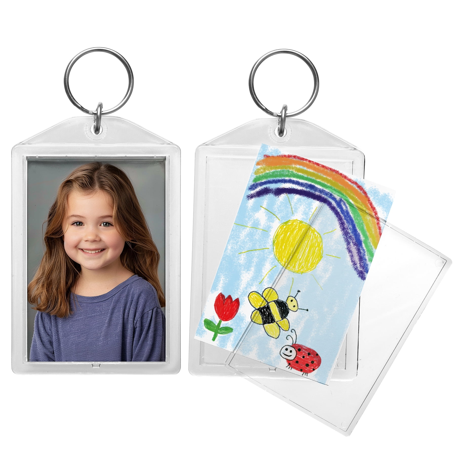 Snapins 2" x 3" Clear Acrylic Photo Keychains - Pack of 36