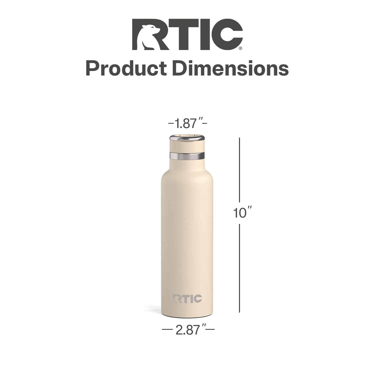 RTIC 20 oz Ceramic Lined Insulated Journey Water Bottle, Leak-Proof Lid, Beach