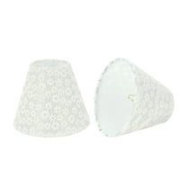 Aspen Creative 32113-2 Small Hardback Empire Shape Chandelier Clip-On Lamp Shade Set (2 Pack), Transitional Design in White, 6" bottom width (3" x 6" x 5")