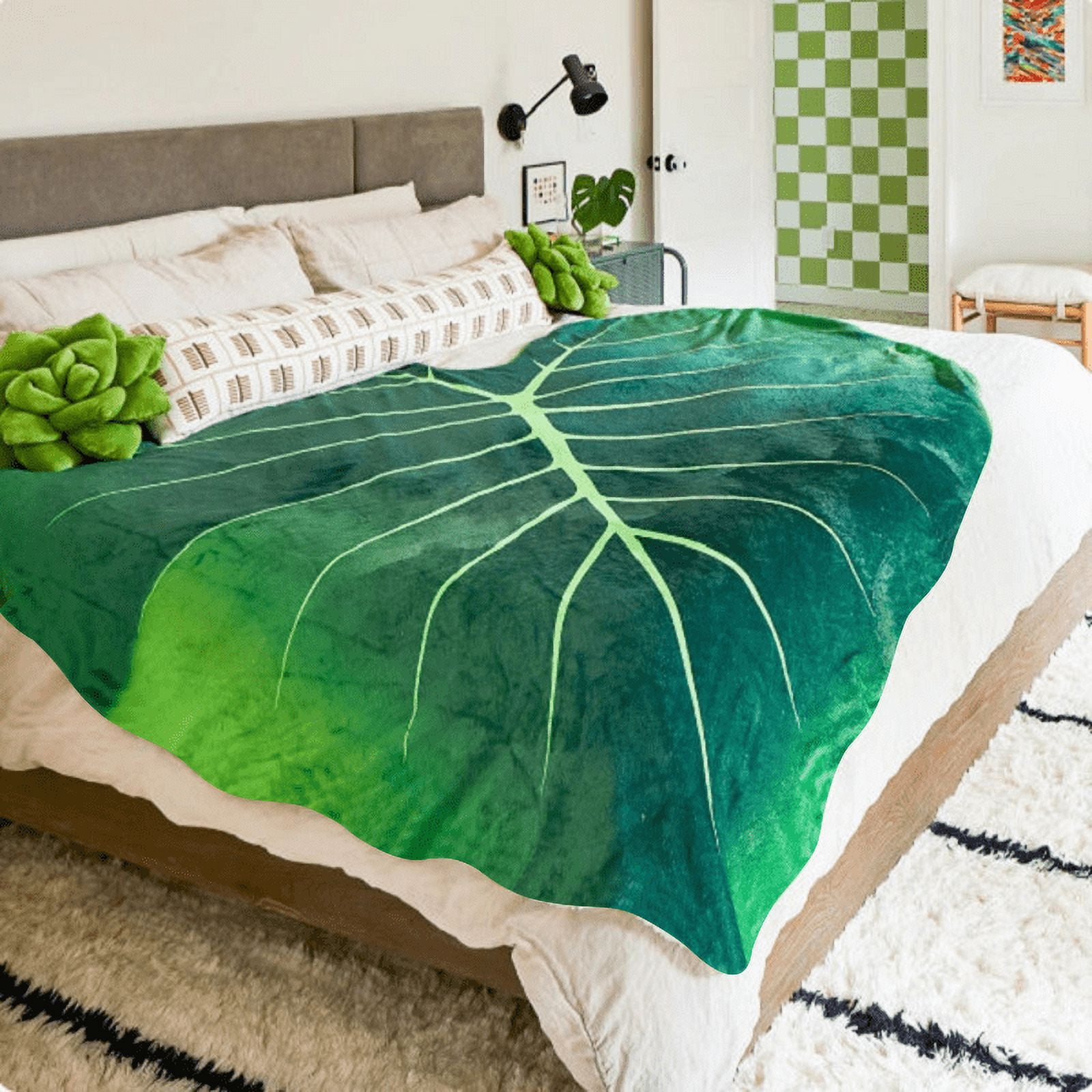 Leaf print blanket sale