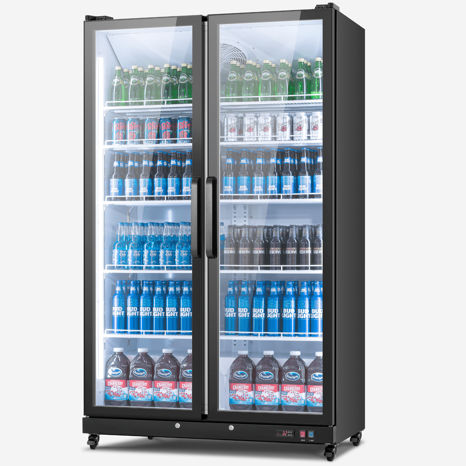 Yeego 27.12 Cu.Ft Commercial Refrigerator,800 Cans Merchandiser Refrigerator with LED Light & Door Lock