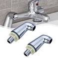 thumbnail image 1 of Lefu 2Pcs Chrome Deck Mounted Bath Filler Shower Mixer Tap Legs Adapter Extension, 1 of 9