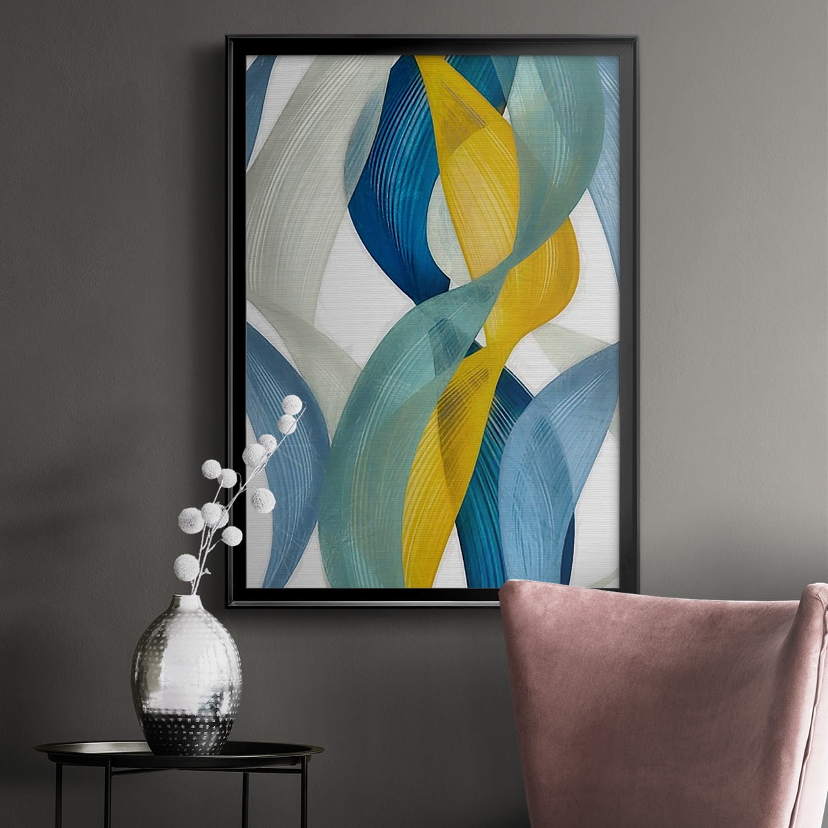 Horizontal Bands II Premium Framed Print, in Gold, Black, or Silver - Ready to Hang