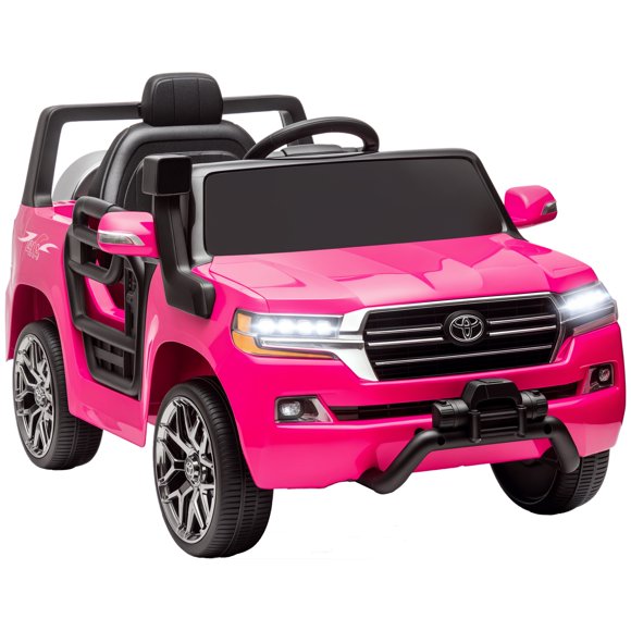Qaba 12V Electric Car for Kids, Licensed Toyota Kids Electric RC Car, Toddler Ride on Toys Gift, Pink