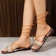 thumbnail image 5 of Amzcrzy Zapatos de mujer,Zapatos de mujer,Zapatillas de mujer, Sandalias planas informales con cordones y diamantes de imitación para mujer, de moda de verano Sandalias Mujer Zapatillas De Casa, 5 of 7