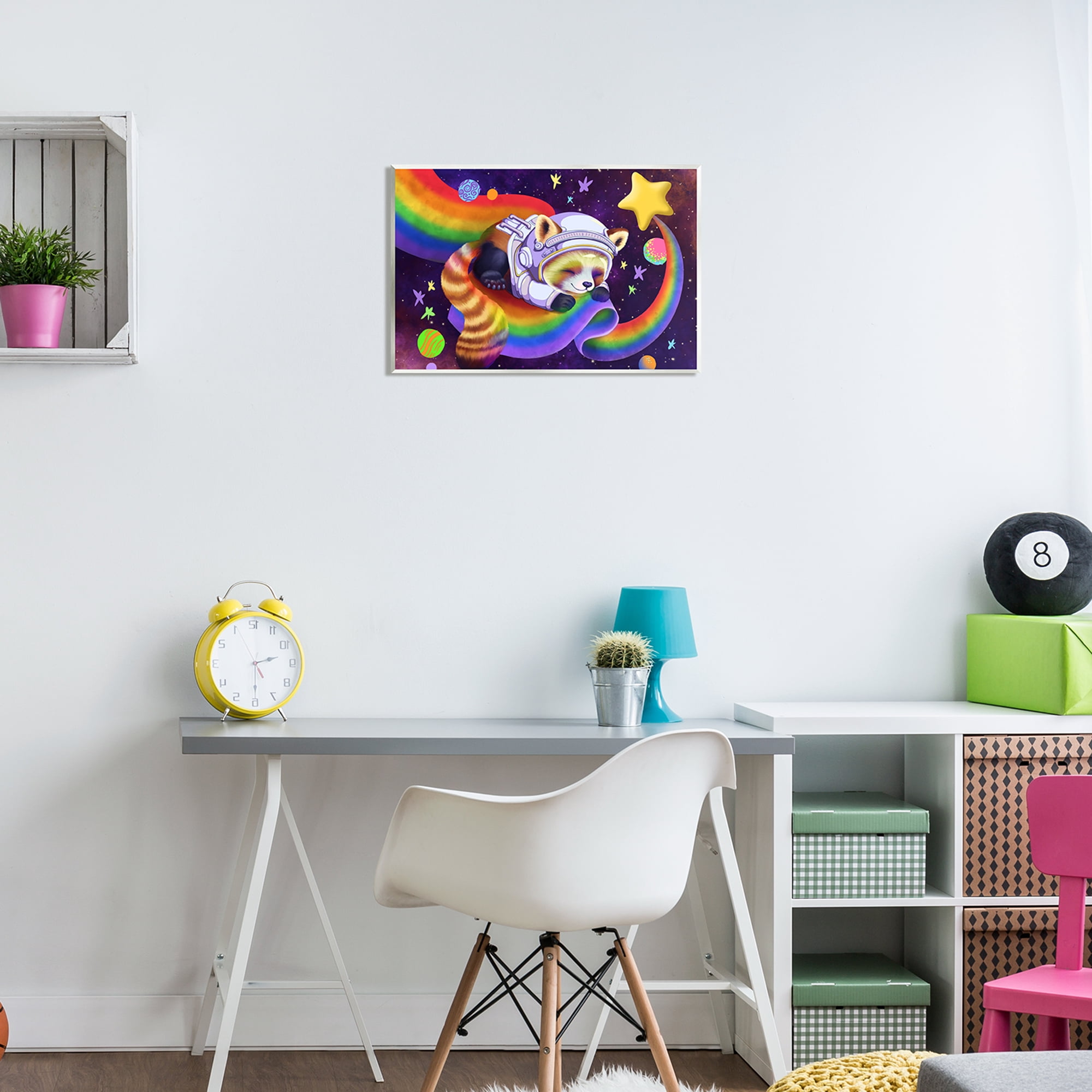 Stupell Industries Red Panda Rainbow Animals & Insects Painting Unframed Art Print Wall Art, 19 x 13