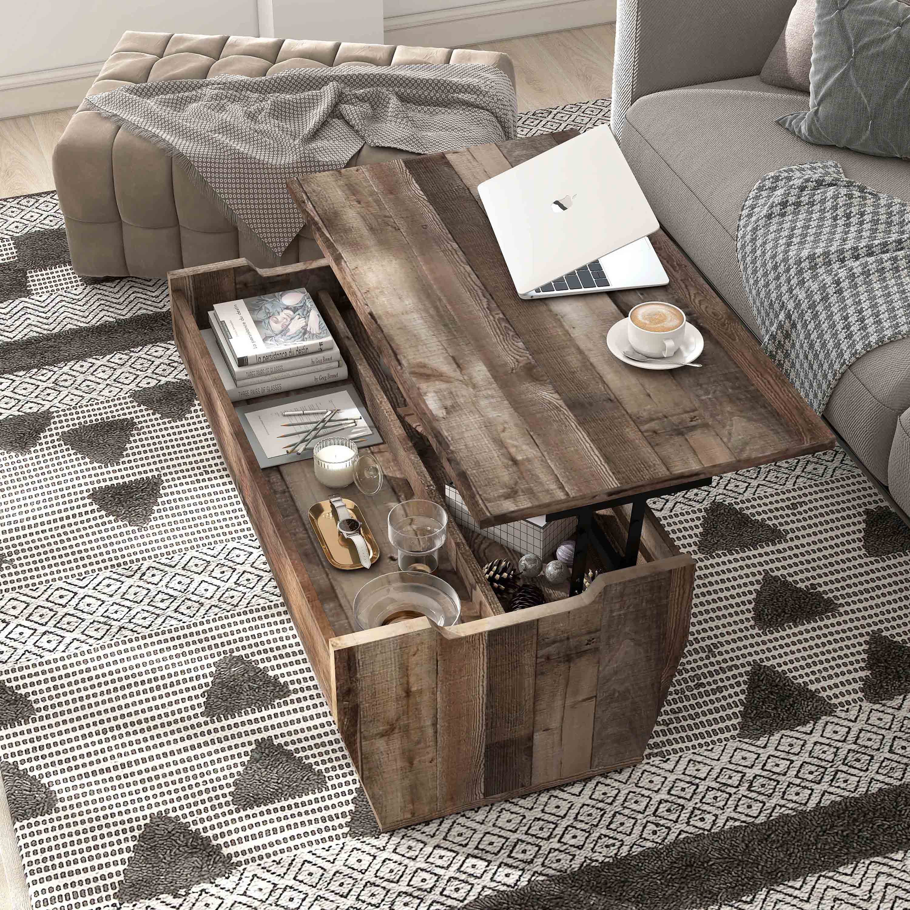 Furniture of America Chet Lift-Top Coffee Table, Brown Barn