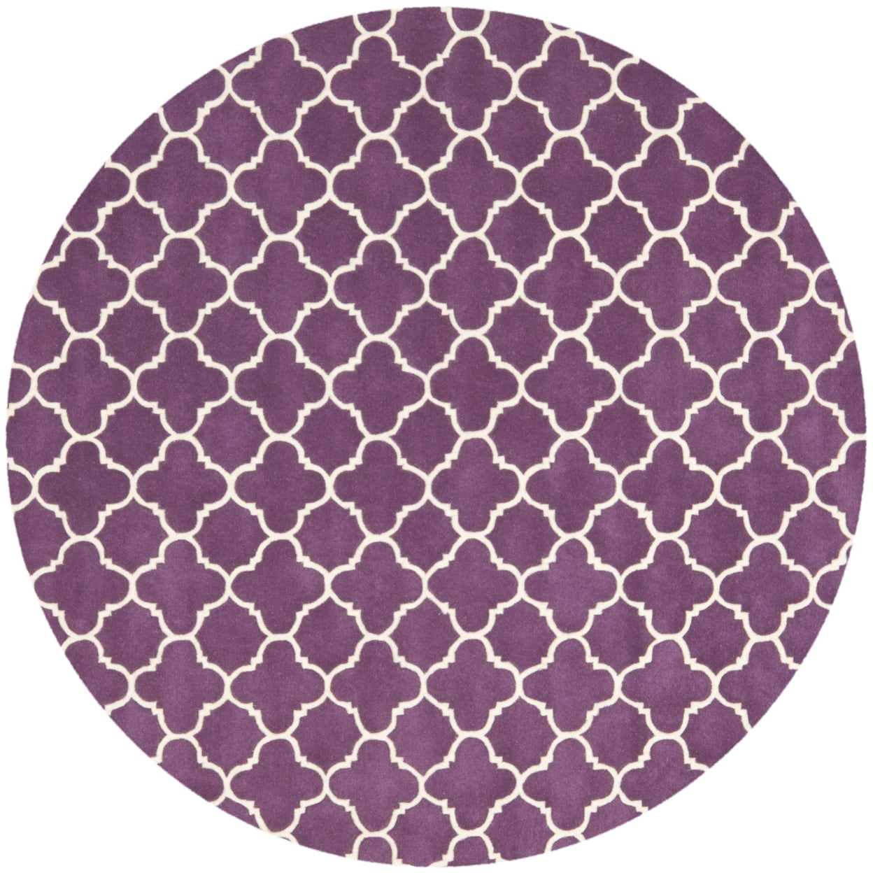 SAFAVIEH Chatham Jacob Geometric Quatrefoil Wool Area Rug, Purple/Ivory, 4' x 6'