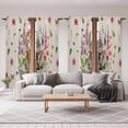 thumbnail image 6 of Pink Flowers Yak Kitchen Curtain for Berdoom Living Room Cafe 72 Inch Length, Spring Floral Butterflies Rustic Tiers Curtains Light Filtering Drapes Rod Pocket Window Treatment 2 Panels 52"Wx72"L, 6 of 8