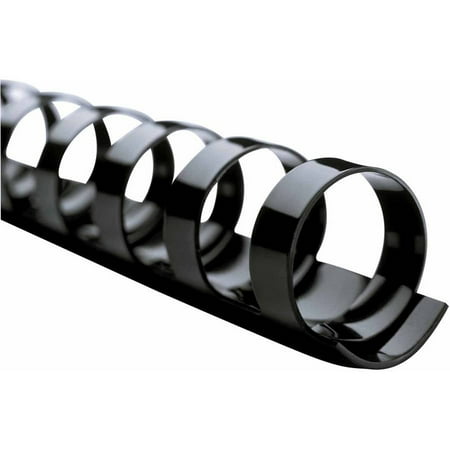 - School Smart PVC Rigid Binding Spine, 1/4 in, 25 Sheet, 11 in, Black, 19 Ring, Pack of 100