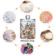 thumbnail image 6 of Yayeee 4 Pack Qtip Holder Bathroom Cotton Swab Canister with Lid Clear Dispenser Set, Mountain Pattern, 6 of 6