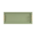 thumbnail image 5 of Kate and Laurel Halsey Rectangle Decorative Narrow Tray with Gold Metal Handles, 24 x 10, Green and Gold, Modern Glam Slim Serving Tray with Handles for Living Room Decor, 5 of 9