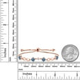 thumbnail image 6 of Gem Stone King 18K Rose Gold Plated Silver Bracelet Persian Blue Moissanite Created Sapphire (2.05 Cttw), 6 of 6