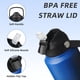 thumbnail image 2 of Bjpkpk Botella De Agua Aislada Con Tapa De Paja, 40 Oz, Termo Grande, Sin Bpa, A Prueba De Fugas, Botellas De Agua De Metal De Acero Inoxidable, Vasos, Frascos Para Viajes, Deportes, Negro Y Azul, 2 of 5