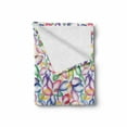 thumbnail image 2 of Floral Soft Flannel Fleece Throw Blanket, Colorful Flower Petals Vibrant Watercolors Abstract Hand Drawn Spring Theme, Cozy Plush for Indoor and Outdoor Use, 60" x 80", Multicolor, by Ambesonne, 2 of 6