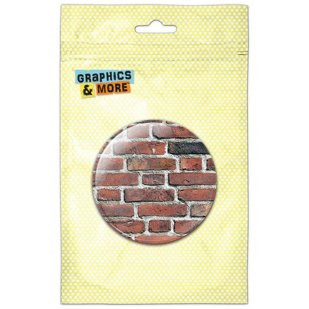 Graphics and More Brick Wall Bricks Mason Masonry Pinback Button Pin