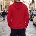 thumbnail image 6 of Mens Sweatshirt Nelozsy Men's Solid Color Half-Zip Hooded Casual Long Sleeve Sweatshirt Red XL, 6 of 6