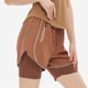 thumbnail image 2 of TaTaai Women High Waist Solid Sports Shorts Double Layer Anti-Exposure Stretch Elastic Waist Drawstring Zipper Pocket Quick Dry Yoga Running Shorts Gift, 2 of 8