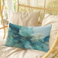 thumbnail image 4 of Turquoise Marble Pillow Covers, Linen Long Throw Pillow Case, Modern Abstract Art Aesthetics Ink Painting Holiday Pillow Protector Decorative Cushion Cover for Living Room/Bedroom 20" x 36", 4 of 8