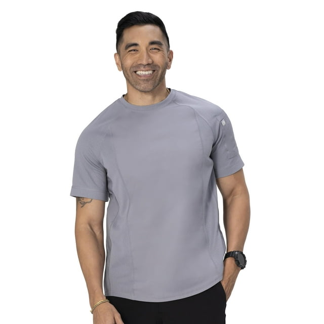 Camisa Chef Works Aryes Crew, unisex, talla pequeña, gris