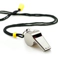 thumbnail image 4 of Paquete de 6 silbatos deportivos de acero inoxidable con cordón, silbatos de sonido fuerte y nítido a granel ideal para entrenadores, árbitros y oficiales, 4 of 5