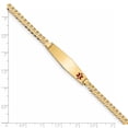 thumbnail image 3 of Primal Gold 14 Karat Yellow Gold Medical Soft Diamond Shape Red Enamel Flat Curb Link ID Bracelet, 3 of 3